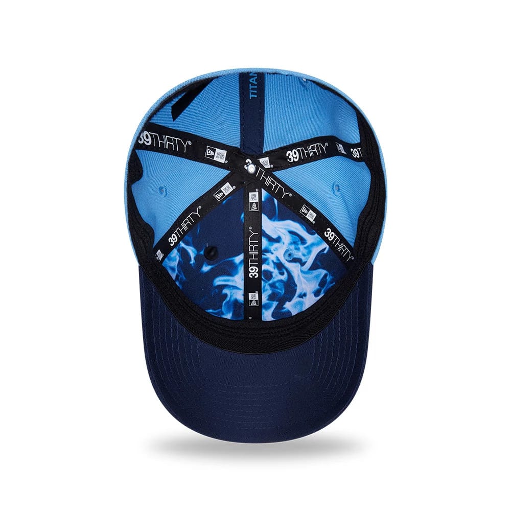 Pictured is this NFL Draft 2026 Tennessee Titans 39THIRTY M-Crown Stretch Fit cap in dark blue. 2