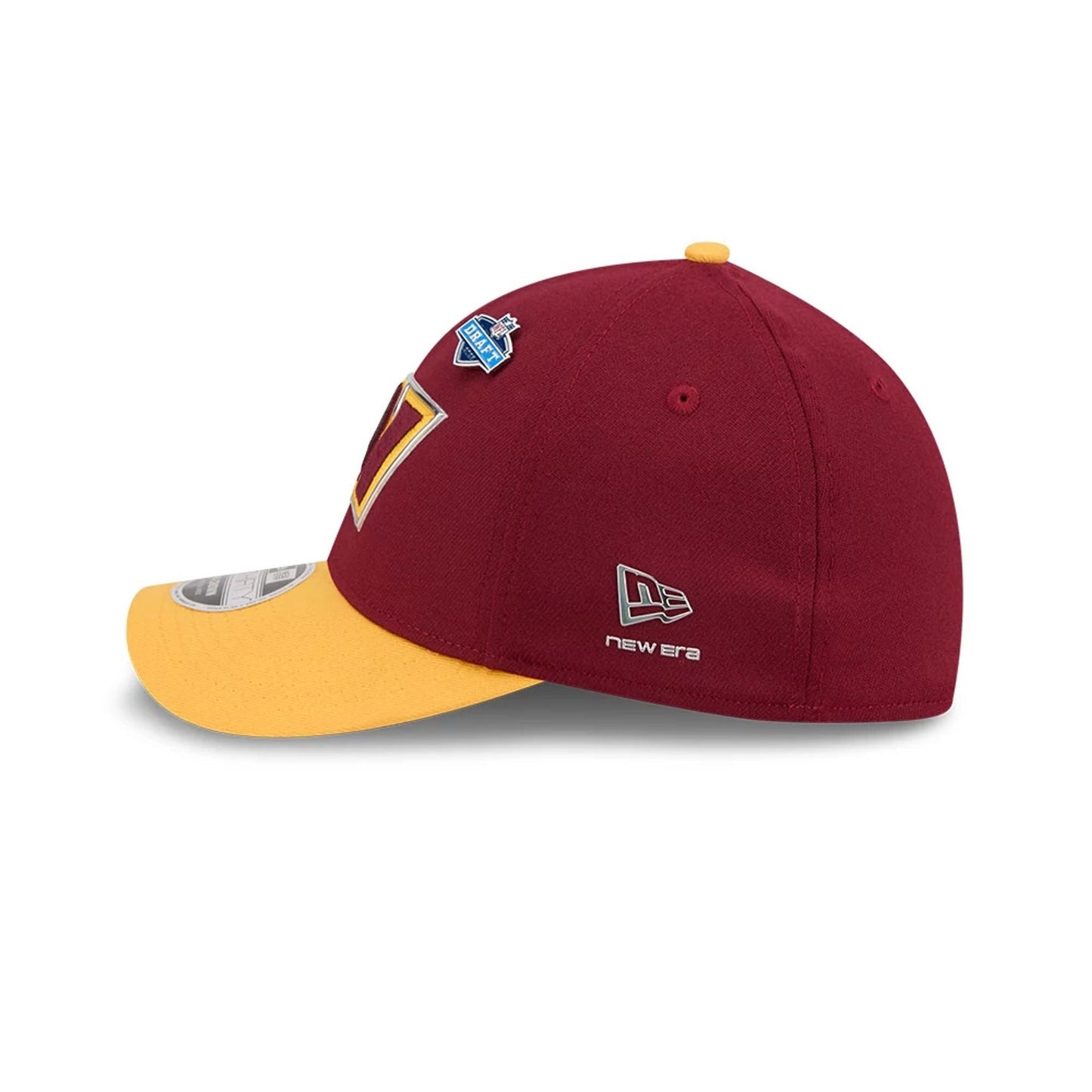 Pictured is this NFL Draft 2026 Washington Commanders 39THIRTY M-Crown Stretch Fit cap in dark red. 5