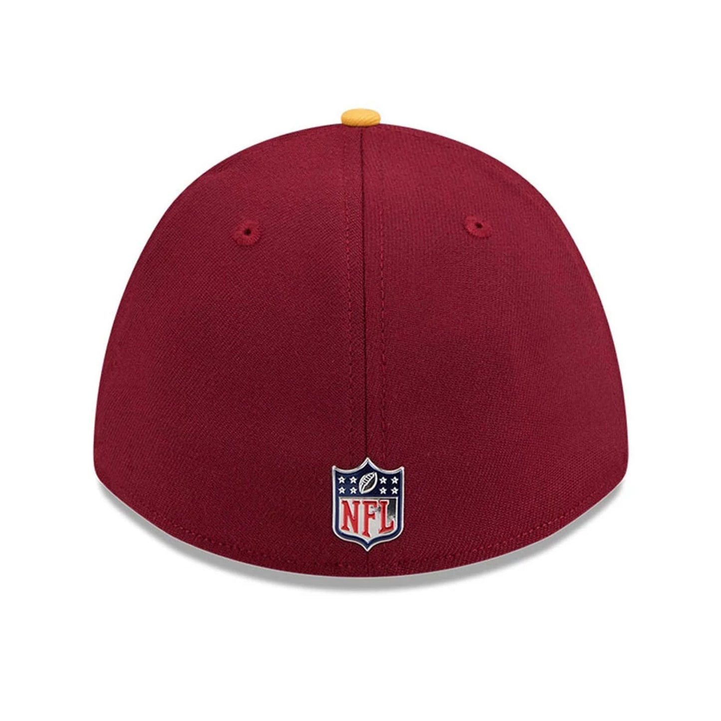Pictured is this NFL Draft 2026 Washington Commanders 39THIRTY M-Crown Stretch Fit cap in dark red. 4