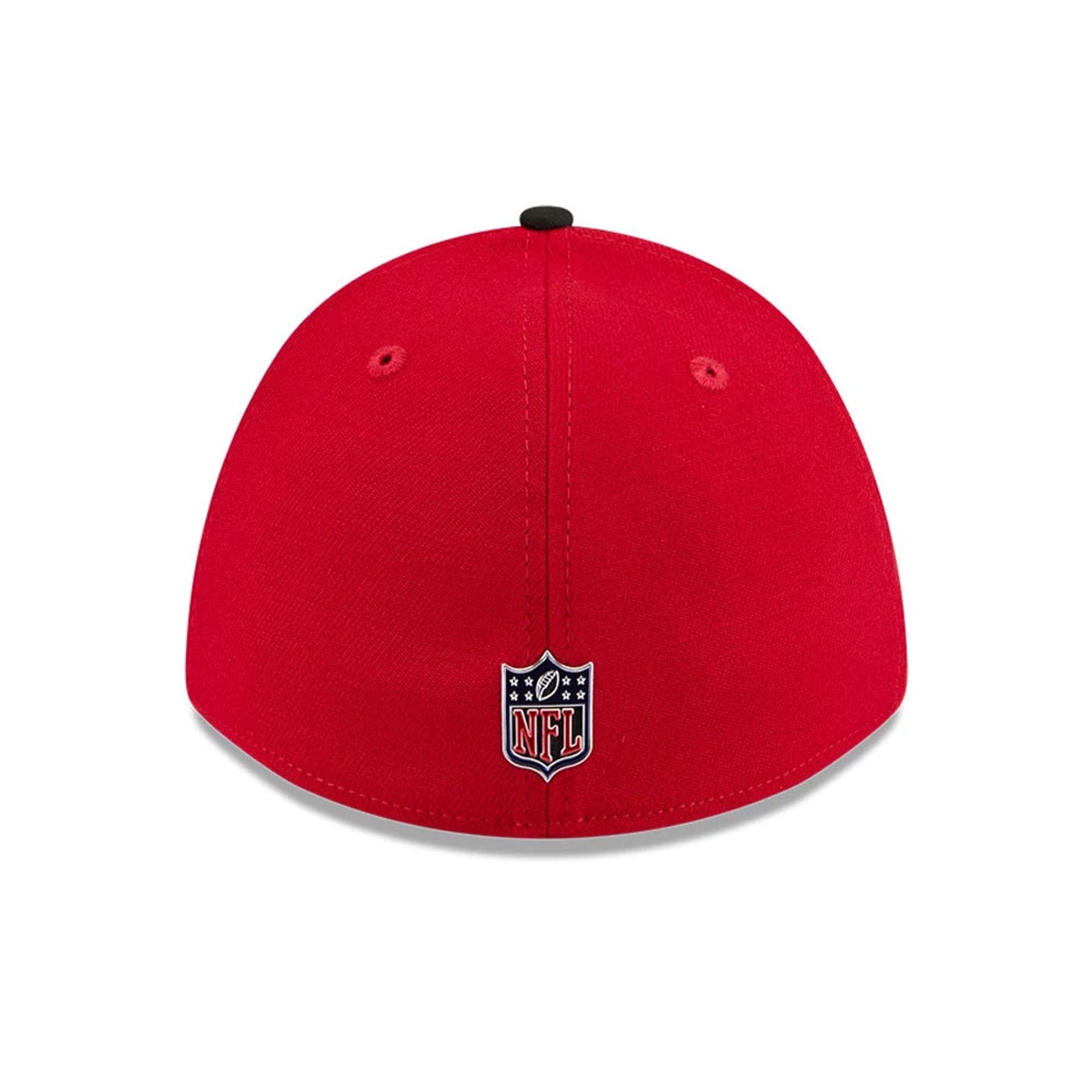 Pictured is this NFL Draft 2026 San Francisco 49ers 39THIRTY M-Crown Stretch Fit cap in red. 5