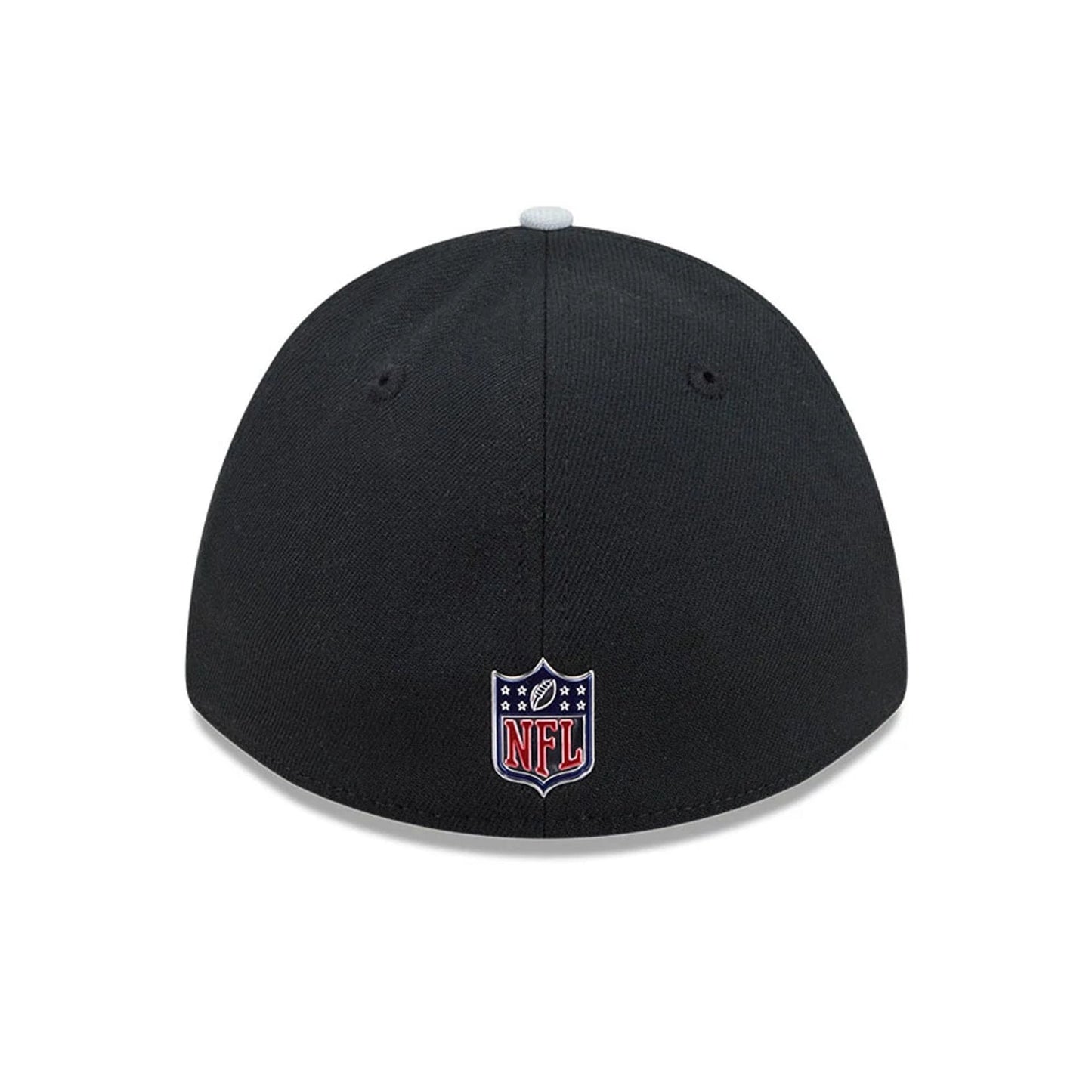 Pictured is this NFL Draft 2026 Las Vegas Raiders 39THIRTY M-Crown Stretch Fit cap in black. 5