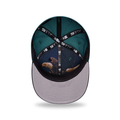 Pictured is this NFL Draft 2026 Philadelphia Eagles 59FIFTY Fitted cap in dark green. 2