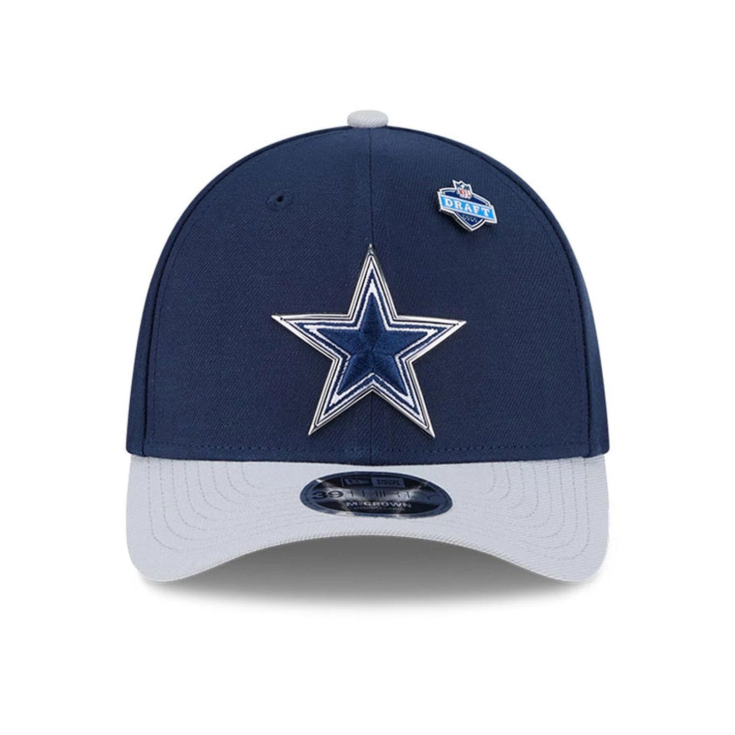 Pictured is this NFL Draft 2026 Dallas Cowboys 39THIRTY M-Crown Stretch Fit cap in dark blue. 3