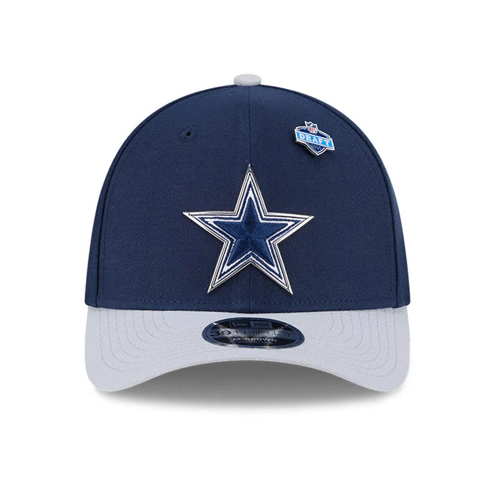Pictured is this NFL Draft 2026 Dallas Cowboys 39THIRTY M-Crown Stretch Fit cap in dark blue. 3