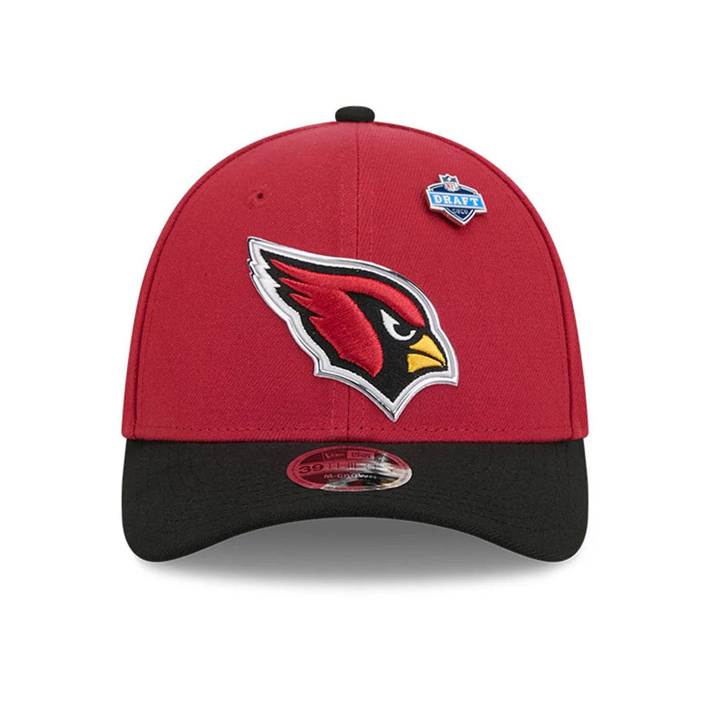 Pictured is this NFL Draft 2026 Arizona Cardinals 39THIRTY M-Crown Stretch Fit cap in dark red. 3