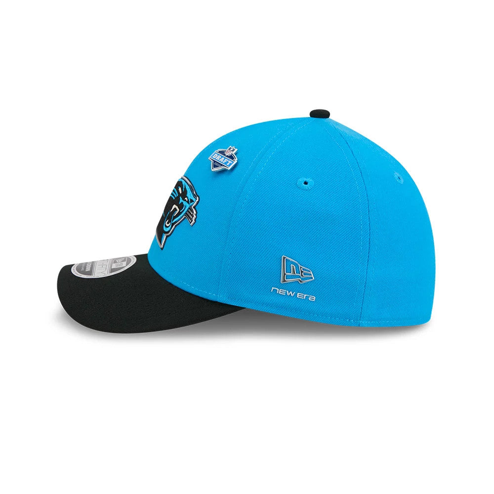 Pictured is this NFL Draft 2026 Carolina Panthers 39THIRTY M-Crown Stretch Fit cap in blue. 6