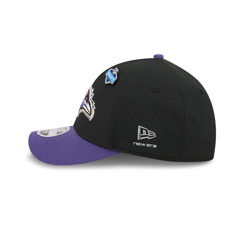 Pictured is this NFL Draft 2026 Baltimore Ravens 39THIRTY M-Crown Stretch Fit cap in black. 6