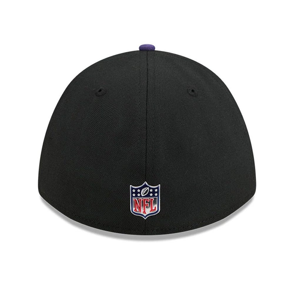 Pictured is this NFL Draft 2026 Baltimore Ravens 39THIRTY M-Crown Stretch Fit cap in black. 5
