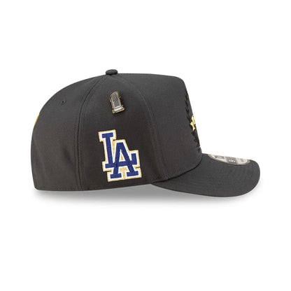 Pictured is this LA Dodgers MLB Parade 2025 Charcoal 9FIFTY A-Frame Snapback adjustable cap. 6