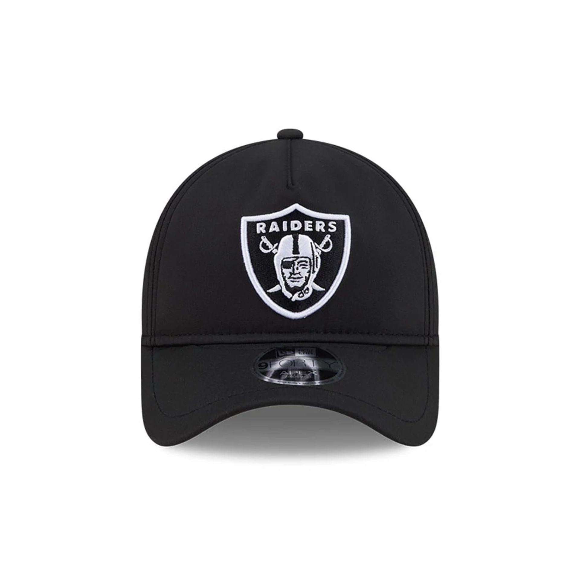Pictured is this NFL Quickstrike Las Vegas Raiders 9FORTY Apex cap in black. 2