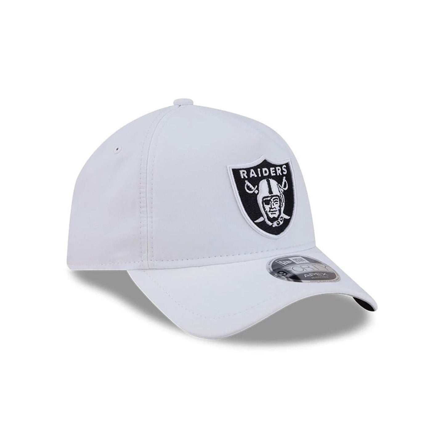 Pictured is this NFL Quickstrike Las Vegas Raiders 9FORTY Apex cap in white. 4