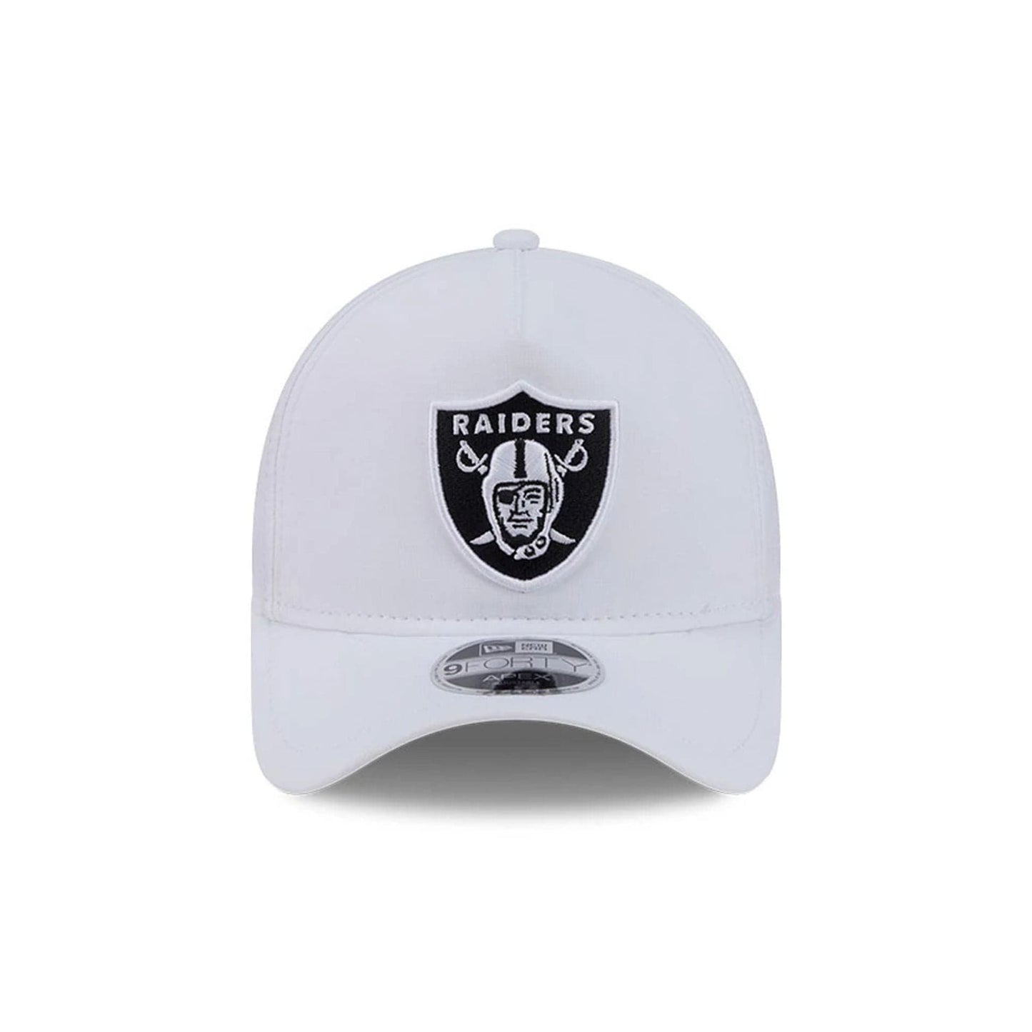 Pictured is this NFL Quickstrike Las Vegas Raiders 9FORTY Apex cap in white. 3