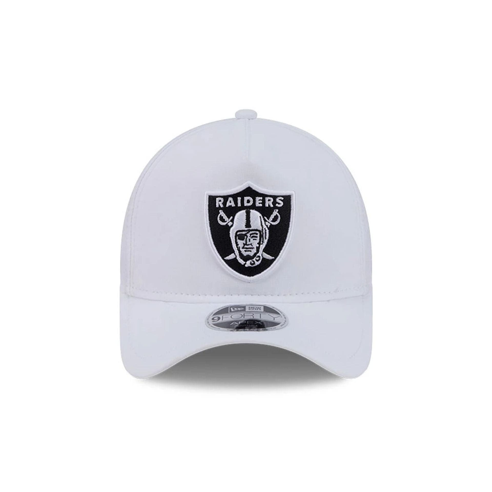 Pictured is this NFL Quickstrike Las Vegas Raiders 9FORTY Apex cap in white. 3