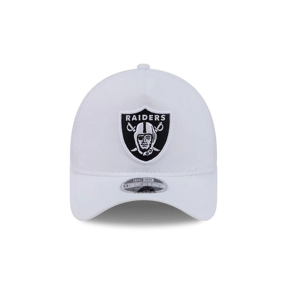 Pictured is this NFL Quickstrike Las Vegas Raiders 9FORTY Apex cap in white. 3