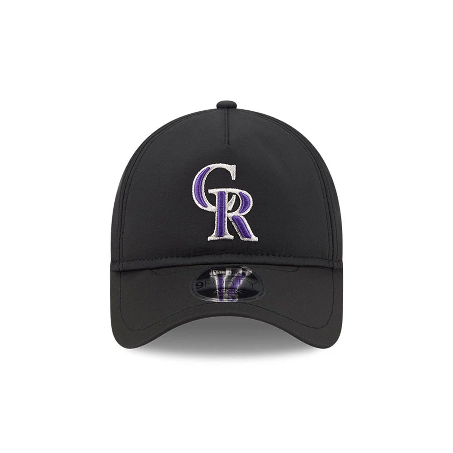 Pictured is this MLB Quickstrike Colorado Rockies 9FORTY Apex cap in black. 2