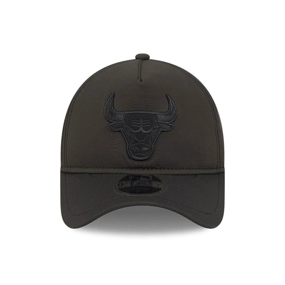 Pictured is this NBA Quickstrike Chicago Bulls 9FORTY Apex cap in black on black. 2