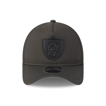 Pictured is this NFL Quickstrike Las Vegas Raiders 9FORTY Apex cap in black on black. 2
