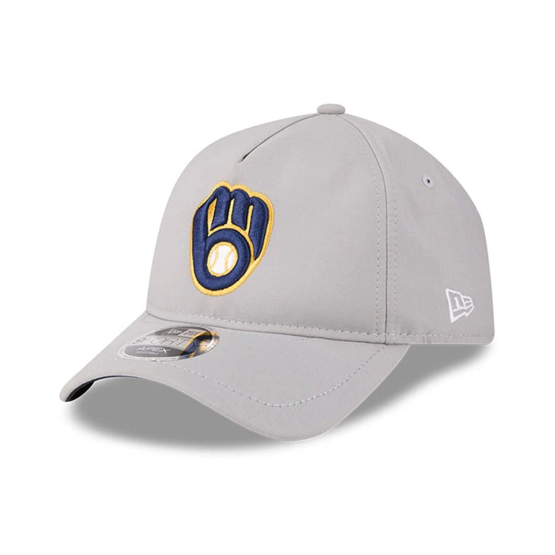 Pictured is this MLB Quickstrike Milwaukee Brewers 9FORTY Apex cap in Grey. 1