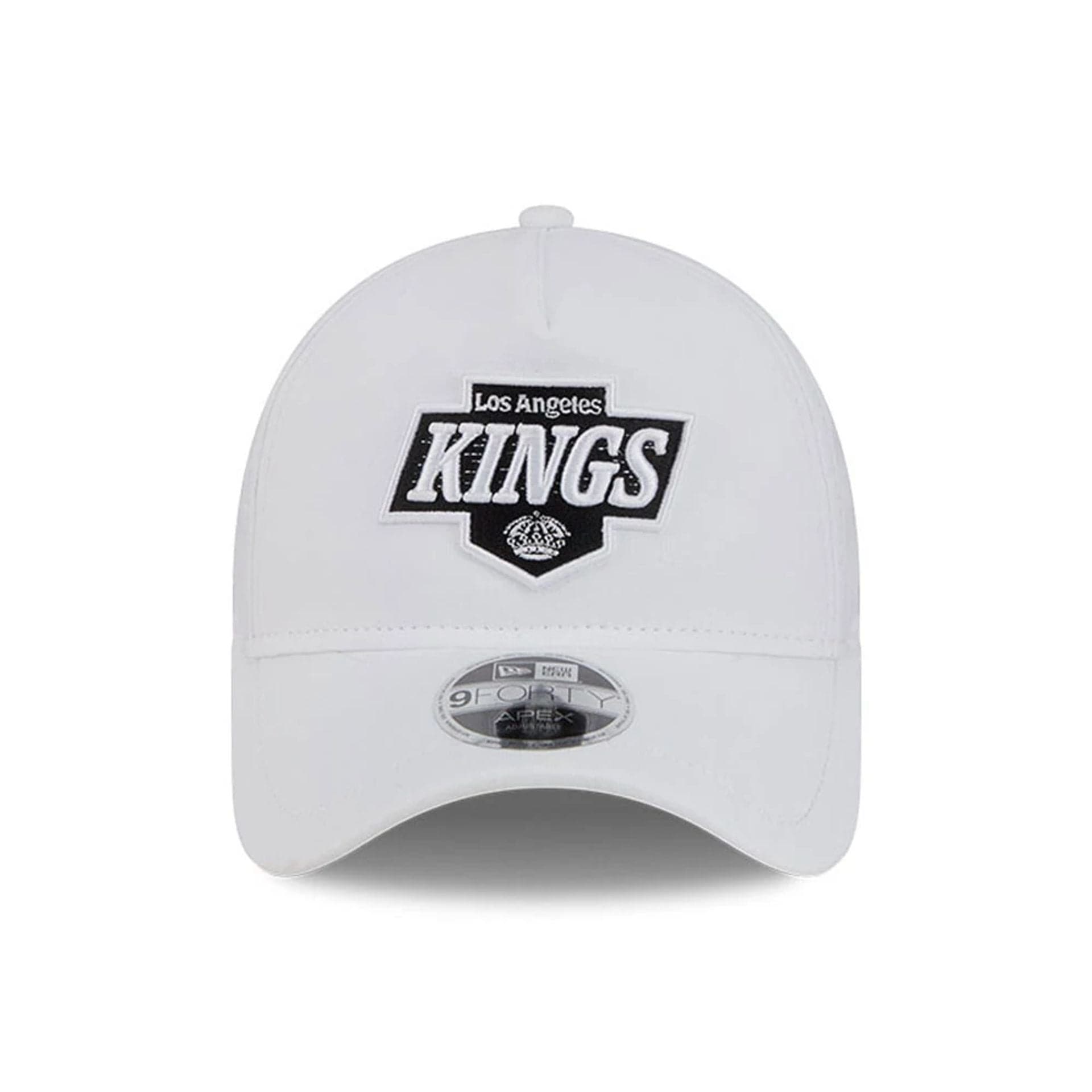 Pictured is this NHL Quickstrike LA Kings 9FORTY Apex cap in white. 2