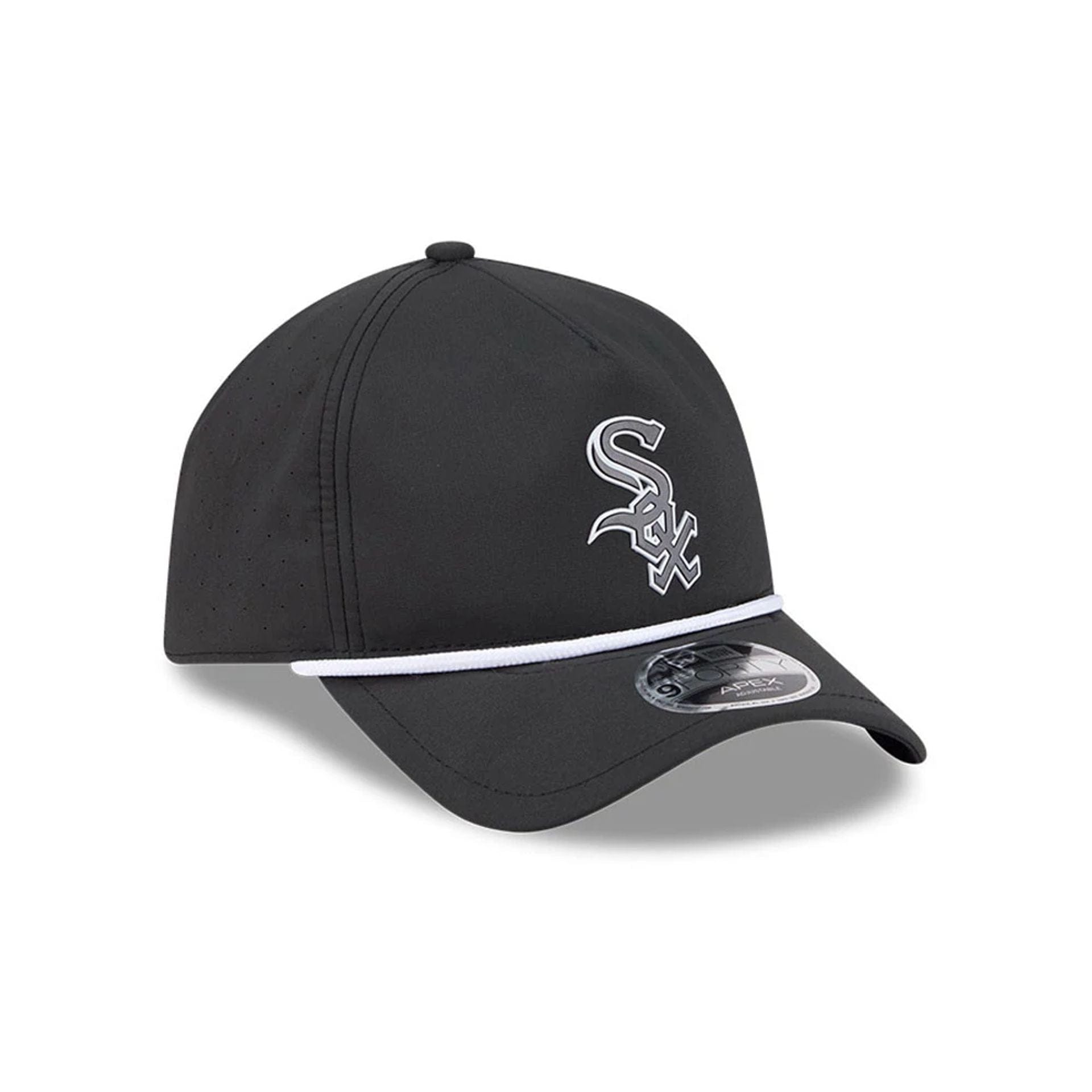Pictured is this MLB Quickstrike Chicago White Sox 9FORTY Apex cap in black. 3