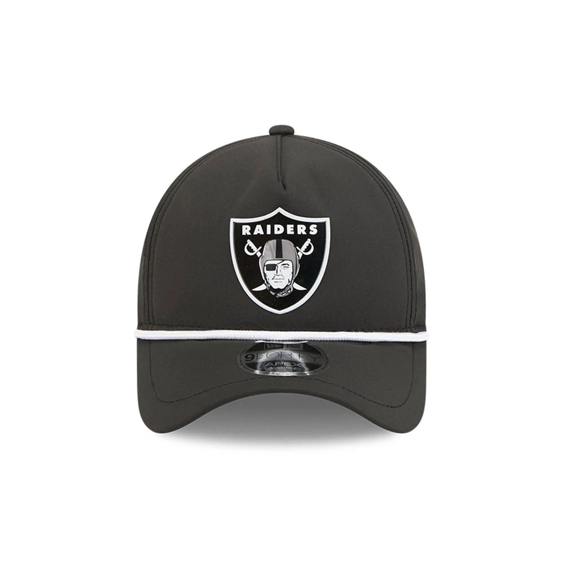 Pictured is this NFL Quickstrike Las Vegas Raiders 9FORTY Apex cap in black. 2