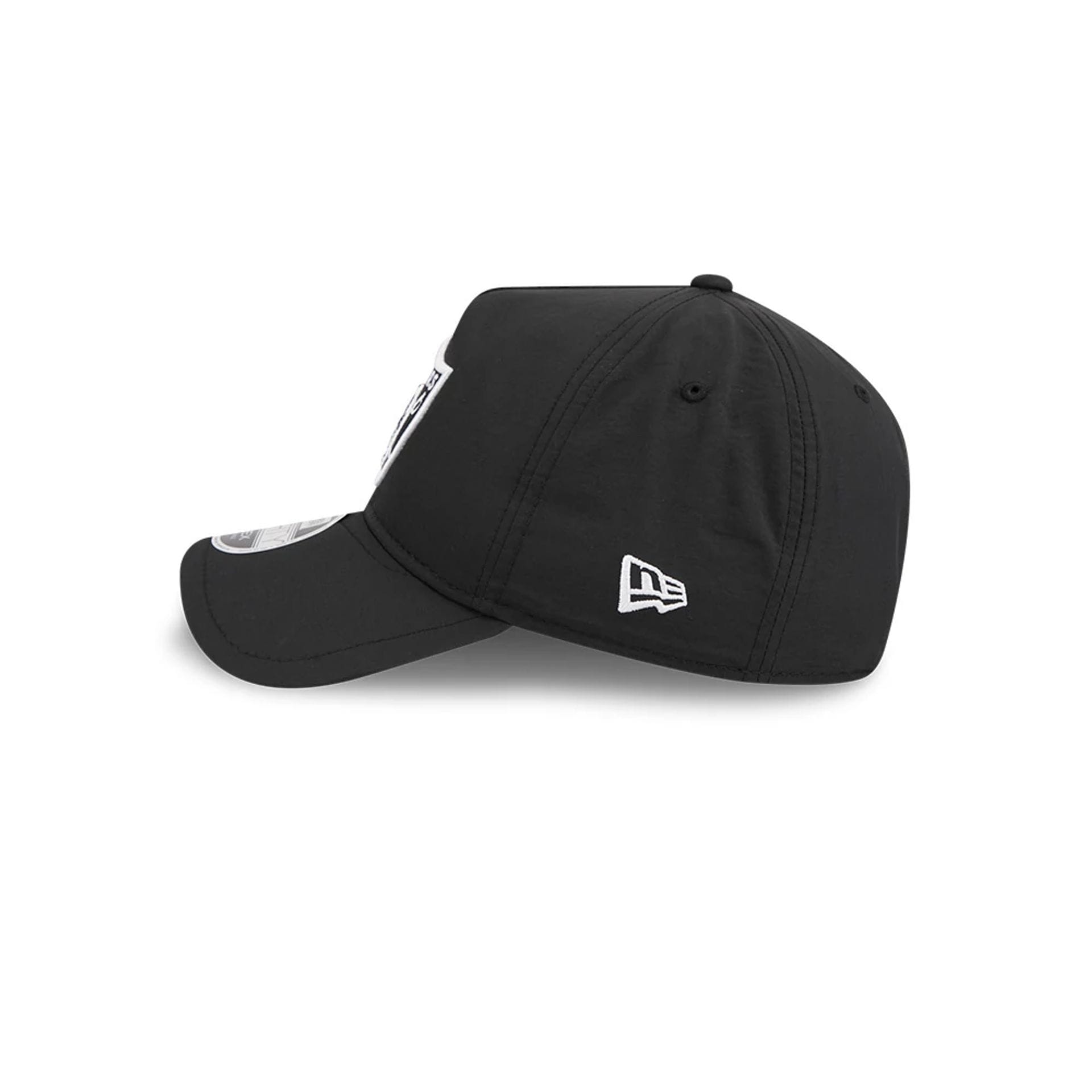 Pictured is this NFL Quickstrike Las Vegas Raiders 9FORTY Apex cap in black. 5