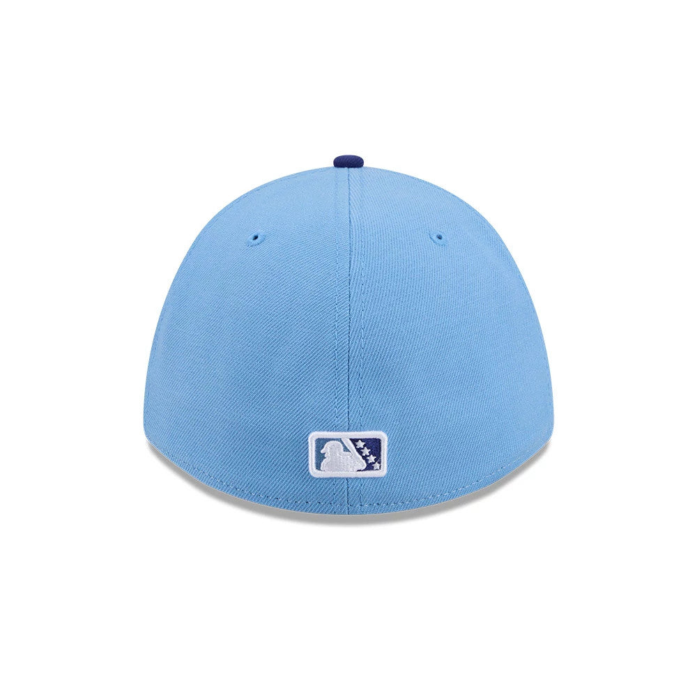 Pictured is this MiLB On Field Player Replica Buffalo Bisons 39THIRTY M-Crown Stretch Fit cap in blue. 6