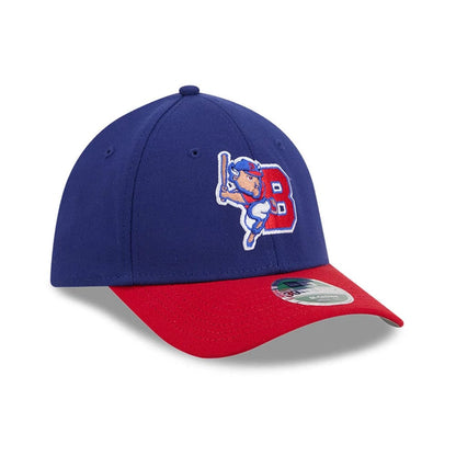 Pictured is this MiLB On Field Player Replica Buffalo Bisons 39THIRTY M-Crown Stretch Fit cap in Dark Blue. 4