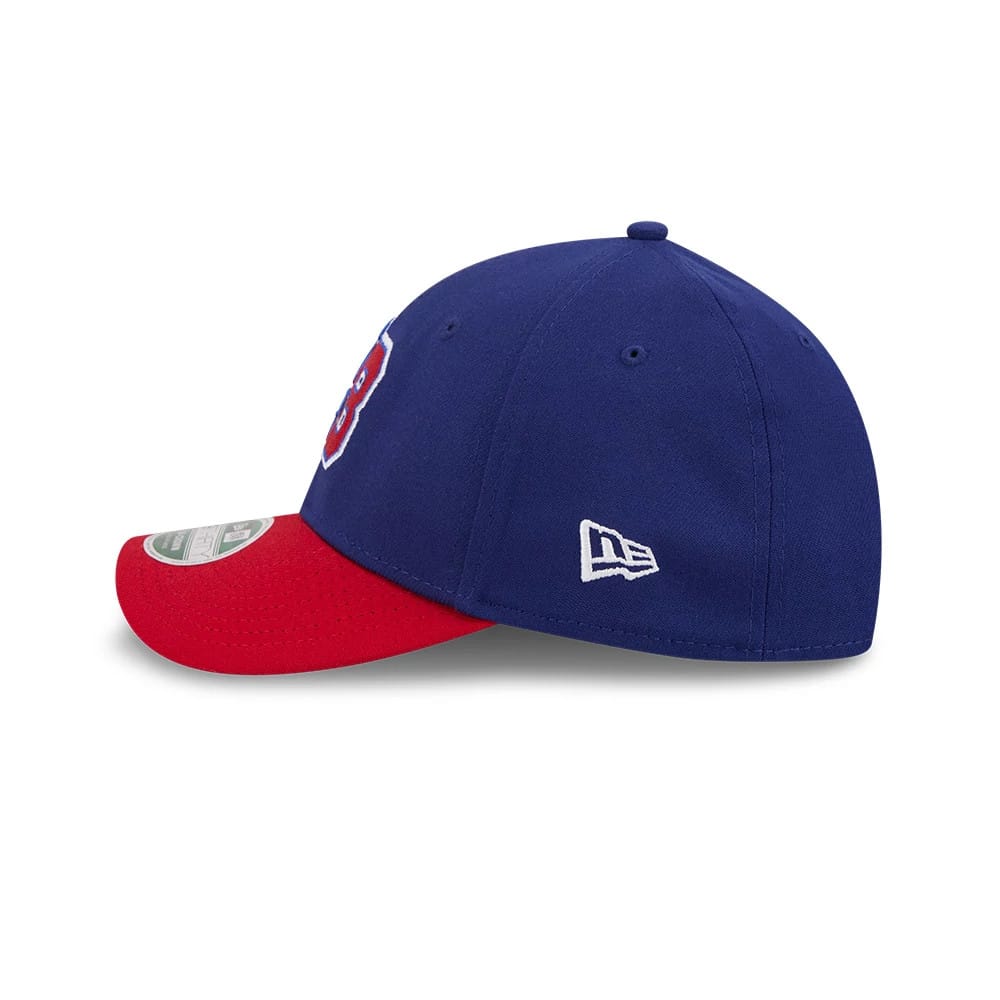 Pictured is this MiLB On Field Player Replica Buffalo Bisons 39THIRTY M-Crown Stretch Fit cap in Dark Blue. 6