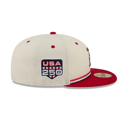 Pictured is this MLB 4th Of July 2026 Boston Red Sox 59FIFTY Fitted cap in red. 6