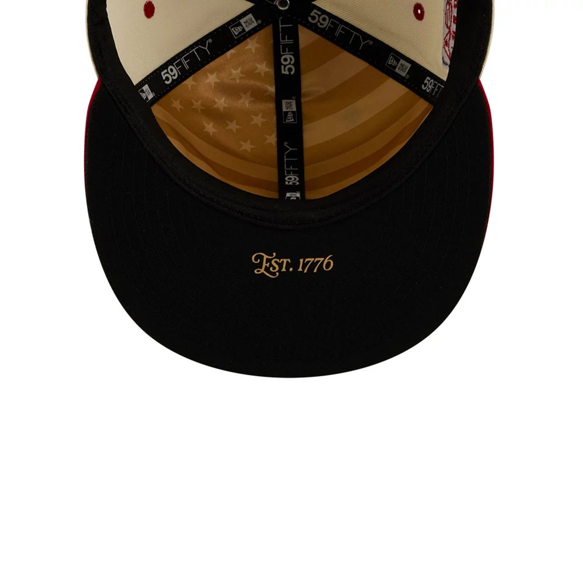 Pictured is this MLB 4th Of July 2026 Boston Red Sox 59FIFTY Fitted cap in red. 2