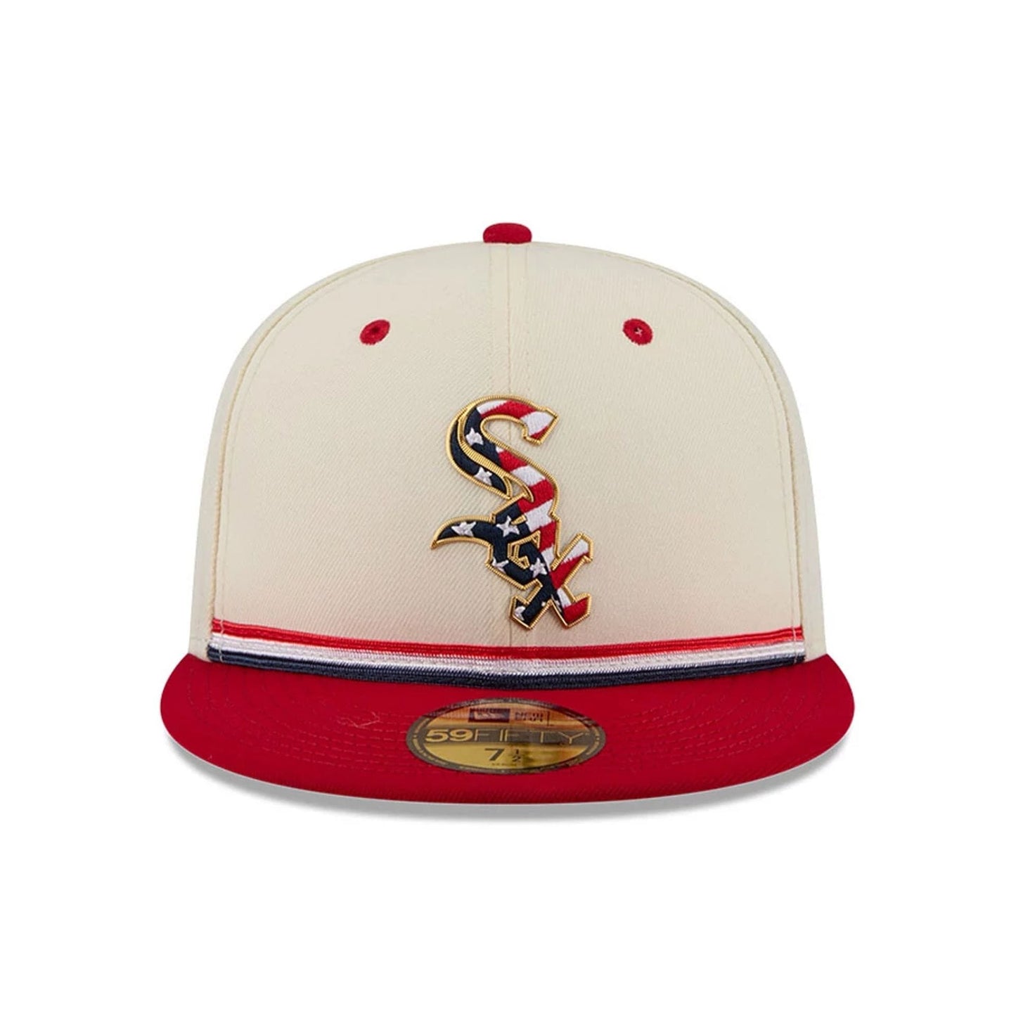 Pictured is this MLB 4th Of July 2026 Chicago White Sox 59FIFTY Fitted cap in red. 3