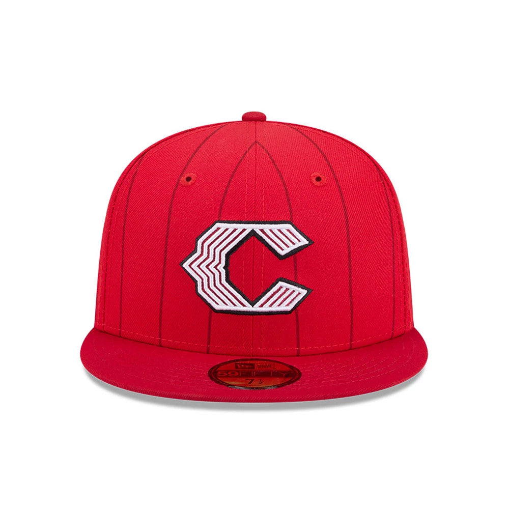 Pictured is this MLB City Connect Cincinnati Reds 59FIFTY Fitted cap in Red. 3