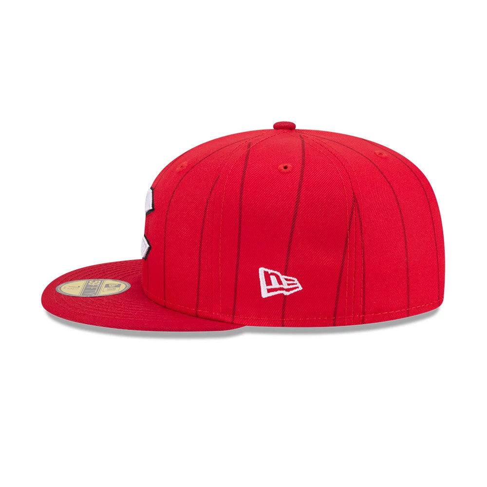Pictured is this MLB City Connect Cincinnati Reds 59FIFTY Fitted cap in Red. 6