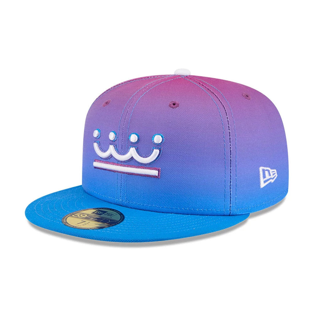 Pictured is this MLB City Connect Kansas City Royals 59FIFTY Fitted cap in Blue. 1