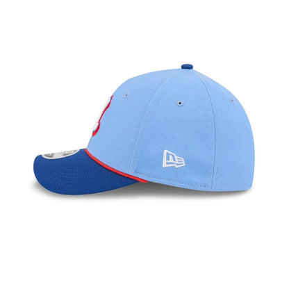 Pictured is this MLB City Connect Atlanta Braves 39THIRTY M-Crown Stretch Fit cap in Blue. 5