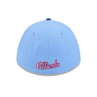 Pictured is this MLB City Connect Atlanta Braves 39THIRTY M-Crown Stretch Fit cap in Blue. 7