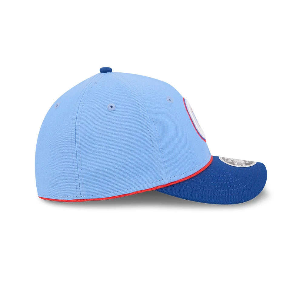 Pictured is this MLB City Connect Atlanta Braves 39THIRTY M-Crown Stretch Fit cap in Blue. 6