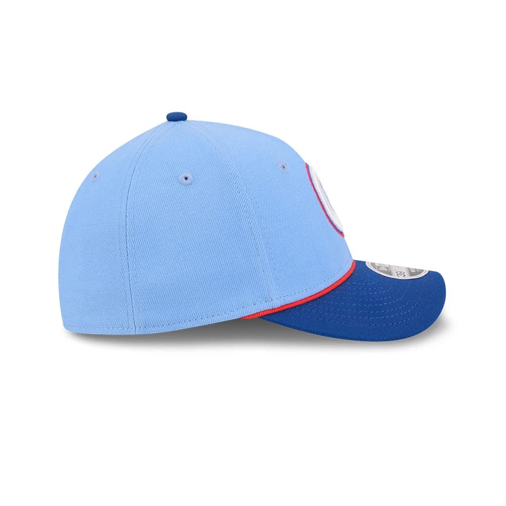 Pictured is this MLB City Connect Atlanta Braves 39THIRTY M-Crown Stretch Fit cap in Blue. 6