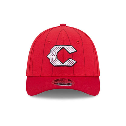 Pictured is this MLB City Connect Cincinnati Reds 39THIRTY M-Crown Stretch Fit cap in Red. 3