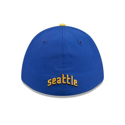 Pictured is this MLB City Connect Seattle Mariners 39THIRTY M-Crown A-Frame Stretch Fit cap in Black. 5