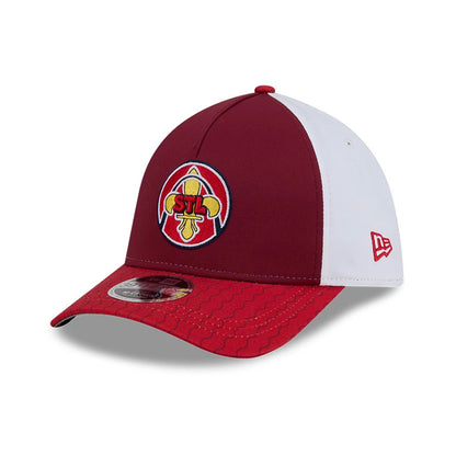 Pictured is this MLB City Connect St. Louis Cardinals 39THIRTY M-Crown A-Frame Stretch Fit cap in red. 4