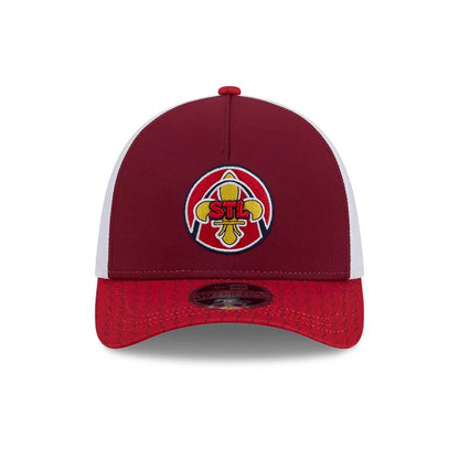 Pictured is this MLB City Connect St. Louis Cardinals 39THIRTY M-Crown A-Frame Stretch Fit cap in red. 3