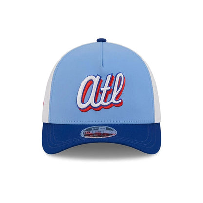 Pictured is this MLB City Connect Atlanta Braves 39THIRTY M-Crown A-Frame Stretch Fit cap in Blue. 3