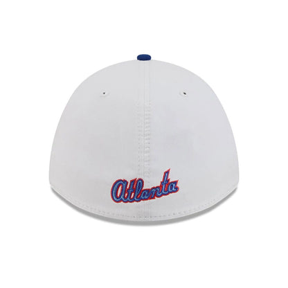 Pictured is this MLB City Connect Atlanta Braves 39THIRTY M-Crown A-Frame Stretch Fit cap in Blue. 7