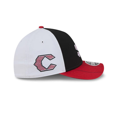 Pictured is this MLB City Connect Cincinnati Reds 39THIRTY M-Crown A-Frame Stretch Fit cap in black. 5