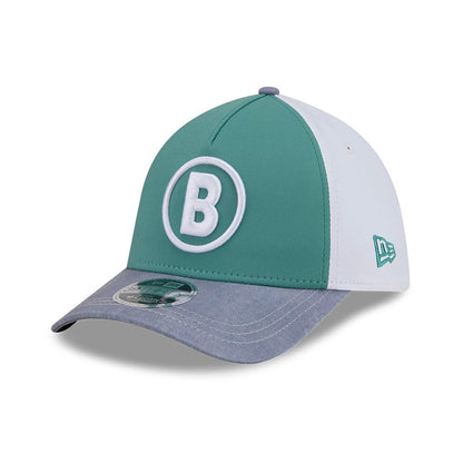 Pictured is this MLB City Connect Boston Red Sox 39THIRTY M-Crown A-Frame Stretch Fit cap in Dark Green. 4