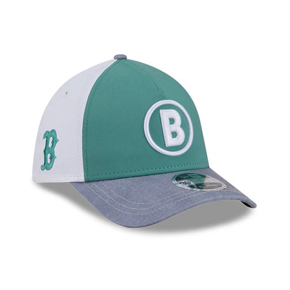 Pictured is this MLB City Connect Boston Red Sox 39THIRTY M-Crown A-Frame Stretch Fit cap in Dark Green. 1