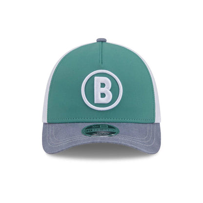 Pictured is this MLB City Connect Boston Red Sox 39THIRTY M-Crown A-Frame Stretch Fit cap in Dark Green. 3