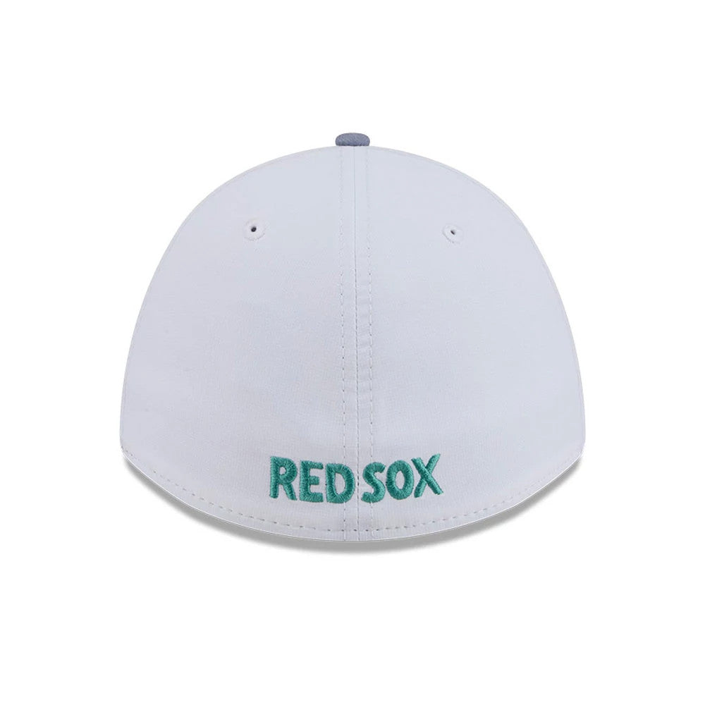 Pictured is this MLB City Connect Boston Red Sox 39THIRTY M-Crown A-Frame Stretch Fit cap in Dark Green. 7